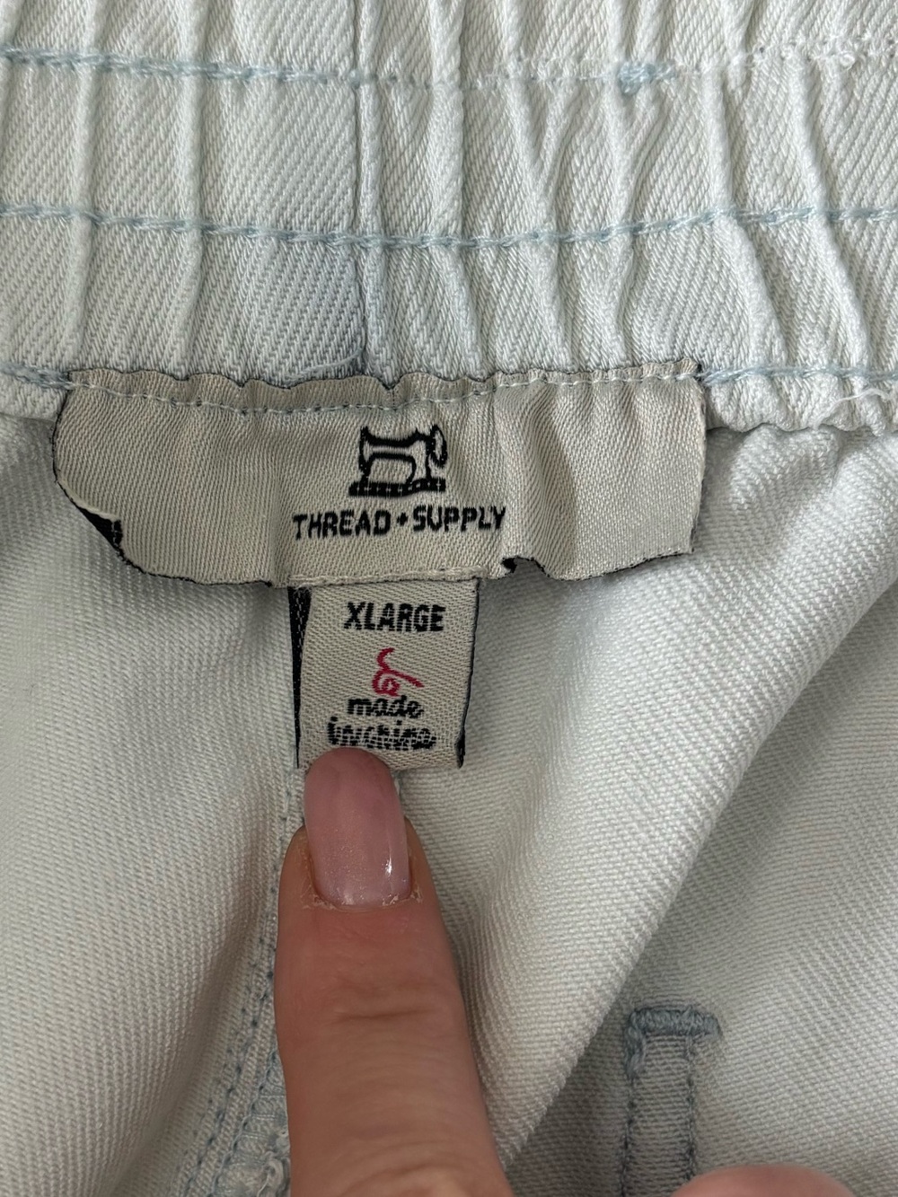 Thread & Supply Light White Wide-Leg Drawstring Pants Lyocell Sz XL - Picture 5 of 10